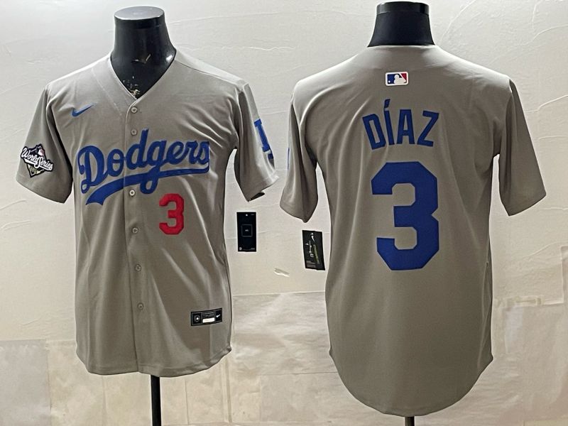Men 2026 Los Angeles Dodgers #3 Diaz Grey Game Nike MLB Jersey style 006